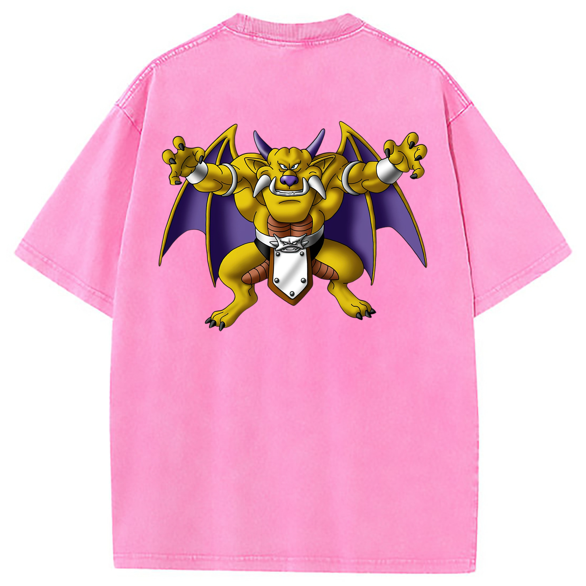 （画像用） ドラゴンクエスト Doragon Kuesuto Dragon Quest 綿100% ヴィンテージ風 半袖Tシャツ（背面プリント）